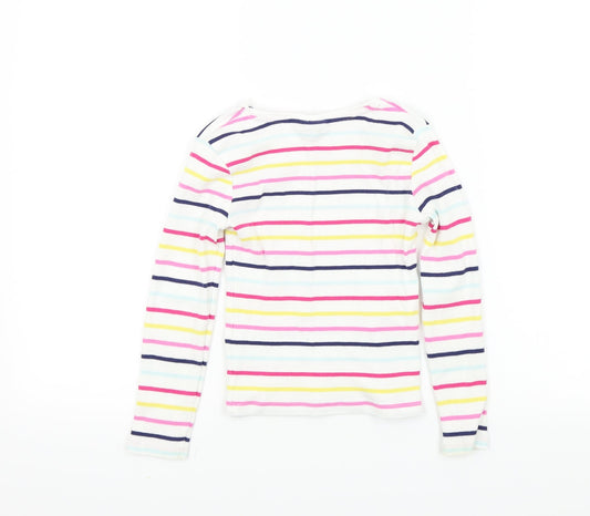 I love girl wear Girls Multicoloured Striped Basic T-Shirt Size 7 Years