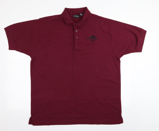 UltraClub Mens Red Polo Size L