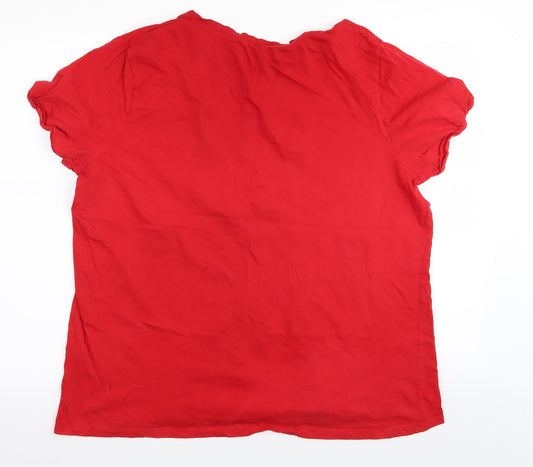 PEP&CO Womens Red Basic T-Shirt Size 22