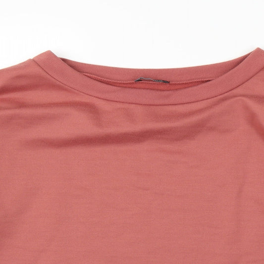 Boohoo Womens Pink Pullover Jumper Size M - Cropped