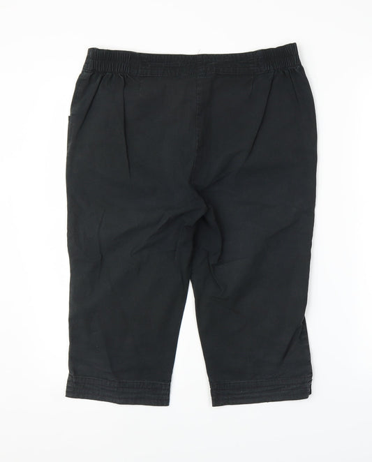 Emreco Womens Black Capri Trousers Size 12