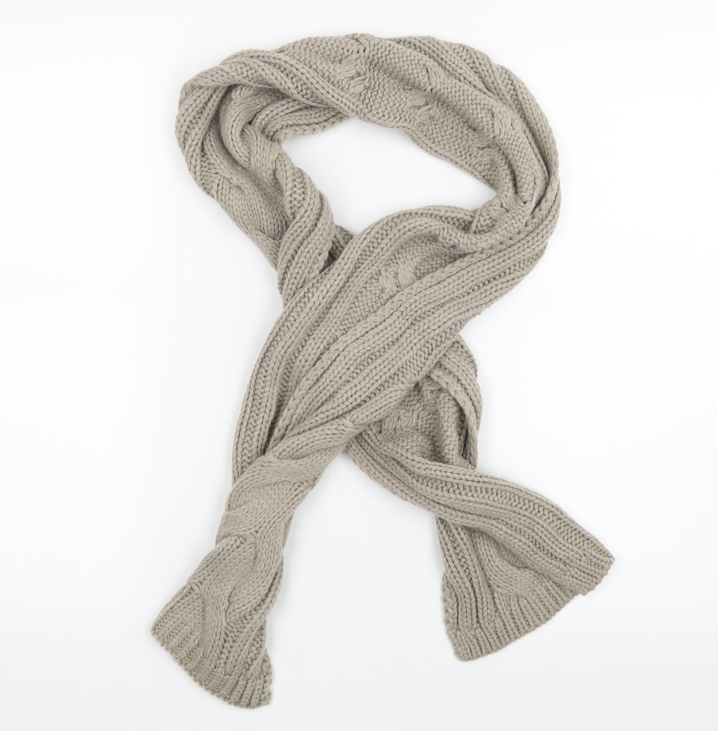 Preworn Womens Beige Knit Scarf