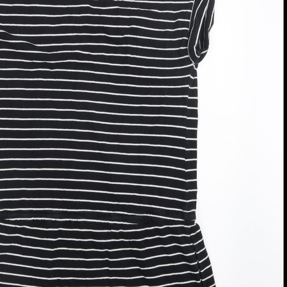 Debenhams Womens Black Striped Basic T-Shirt Size 12 - Long