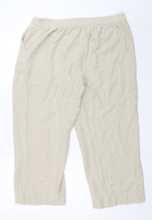 Julipa Womens Beige Cropped Trousers Size 18 L24 in