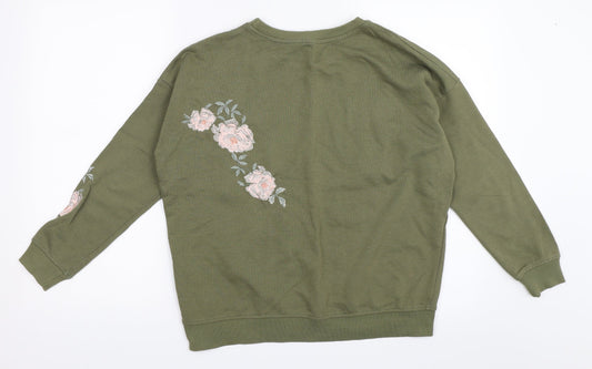New Look Womens Green Pullover Sweatshirt Size 8