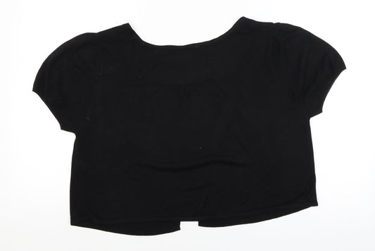 M&S Womens Black Wrap Jumper Size 14