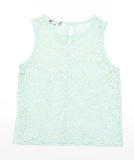 New Look Womens Green Floral Basic Tank Size 12