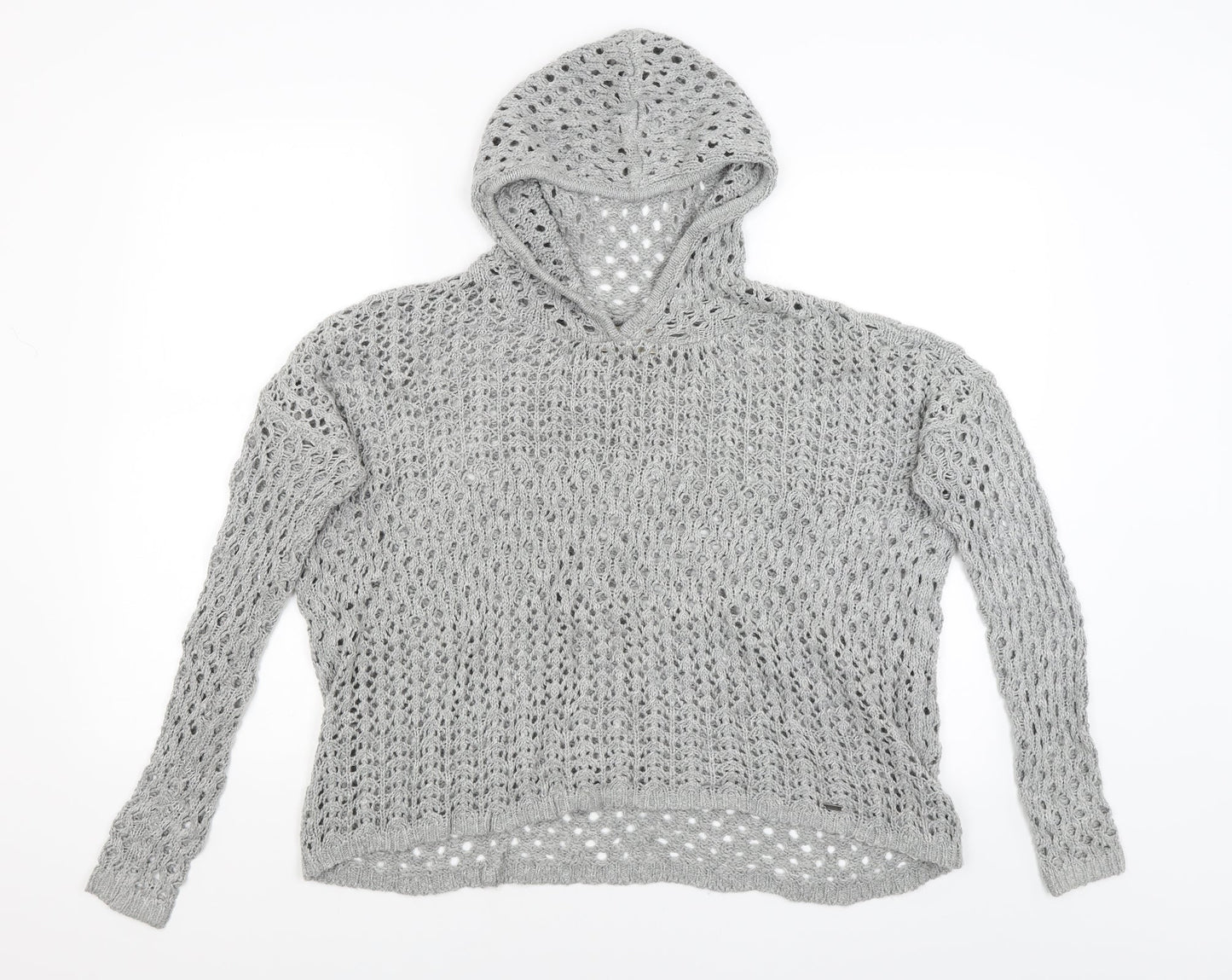 Hollister Womens Grey Pullover Hoodie Size S