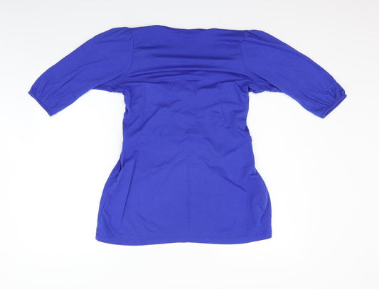 mingmgmgm Womens Blue Basic Blouse Size L