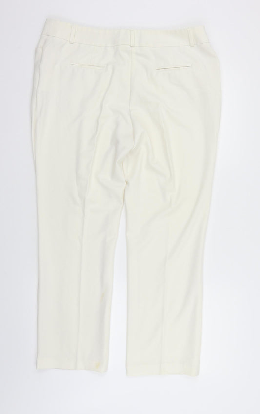 la via Womens White Trousers Size 16 L25 in
