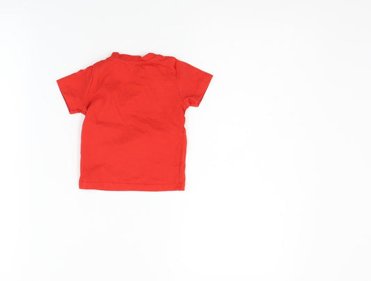 Primark Girls Red Basic T-Shirt Size 6-9 Months - Wales