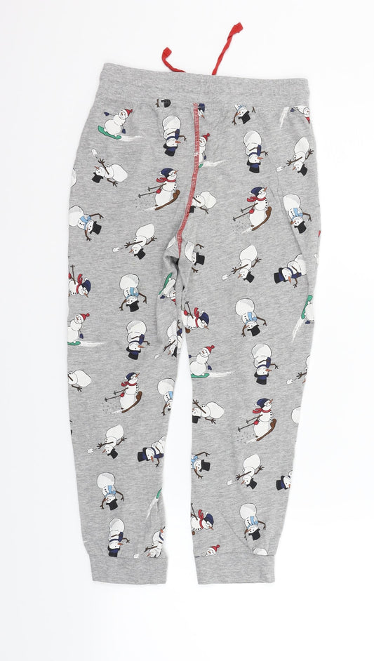 Marks and Spencer Girls Grey Geometric Pyjama Pants - snowman