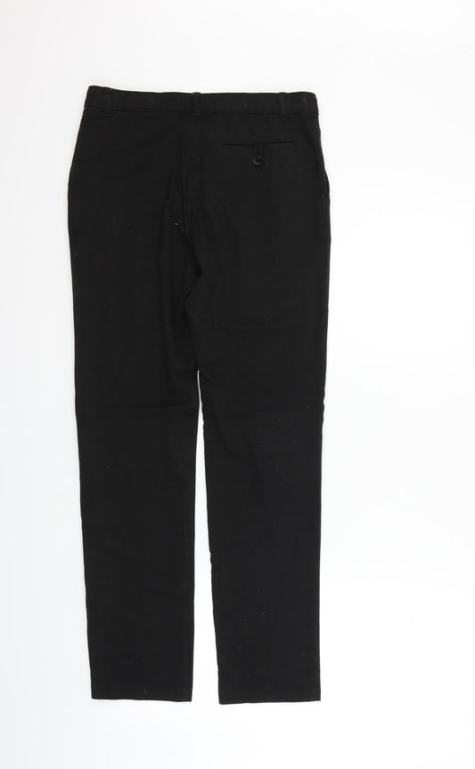 George Girls Black Ikat Chino Trousers Size 12-13 Years