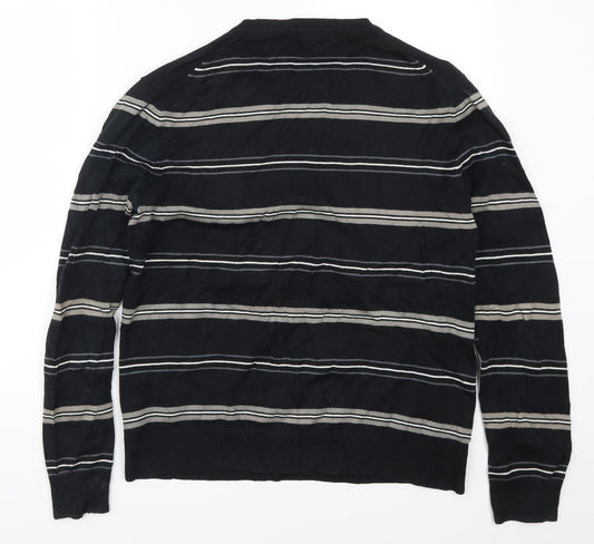 Gap Mens Black Striped Pullover Jumper Size S