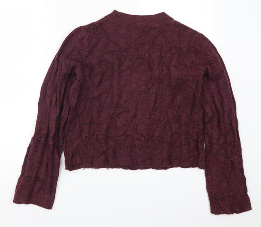H&M Womens Purple Knit Pullover Jumper Size XS - Plum