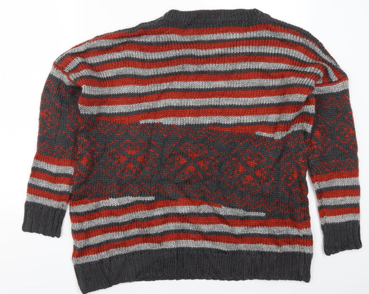 Nina Murati Womens Red Striped Pullover Jumper Size M