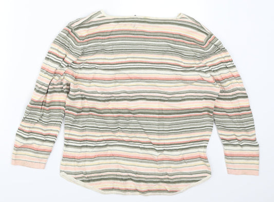 Principles Womens Pink Striped Pullover Jumper Size 14 - Green