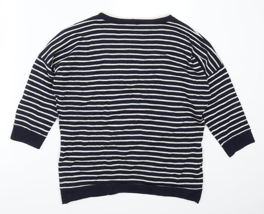 Country Casuals Womens Blue Striped Pullover Jumper Size S