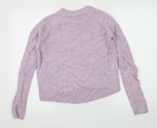 H&M Womens Purple Knit Pullover Jumper Size S
