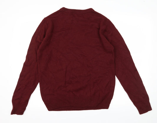 NEXT Mens Red Knit Pullover Jumper Size M - Rudolph