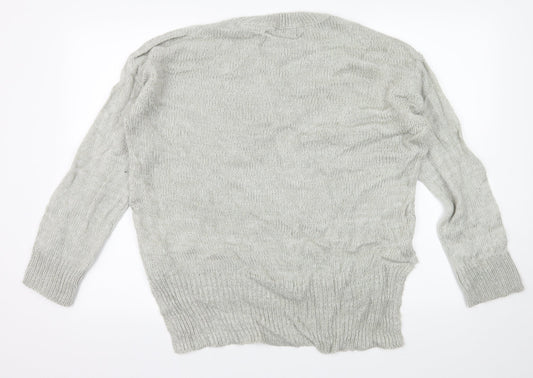 New Look Womens Grey Knit Pullover Jumper Size L