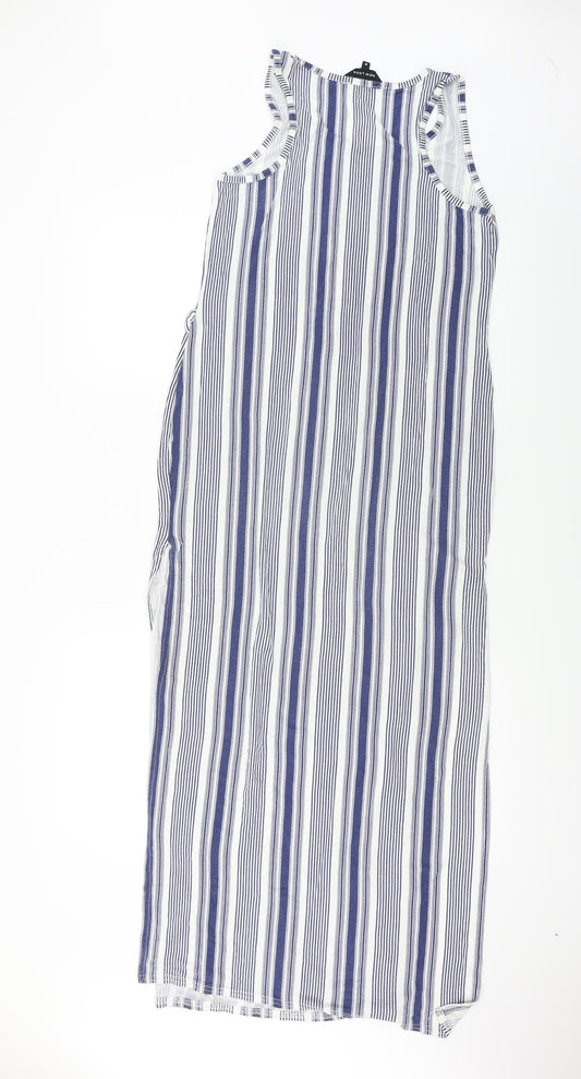 Peacocks Womens White Striped Bodycon Size 8