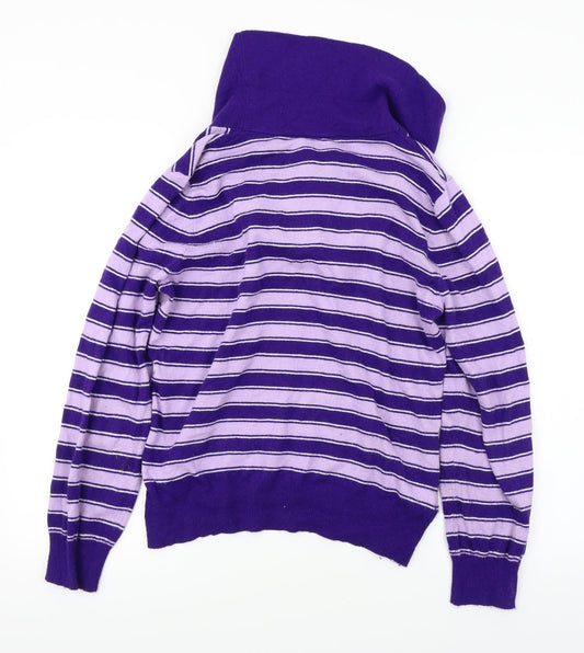Country Casuals Womens Purple Striped Pullover Jumper Size L