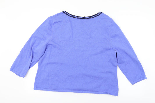 Artigiano Womens Blue Pullover Jumper Size 2XL