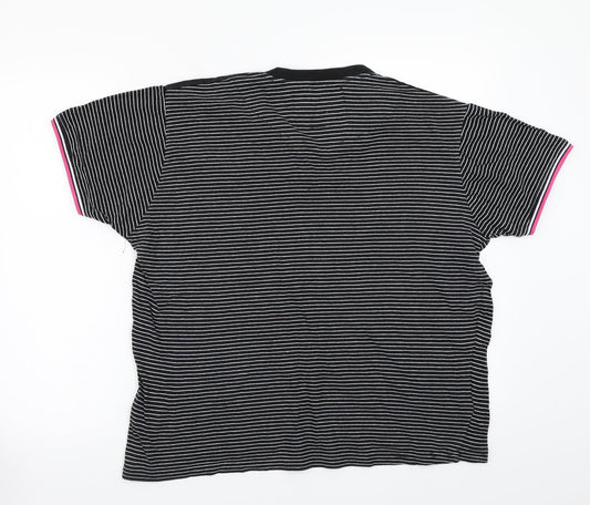 Urban spirits Womens Black Striped Basic T-Shirt Size L