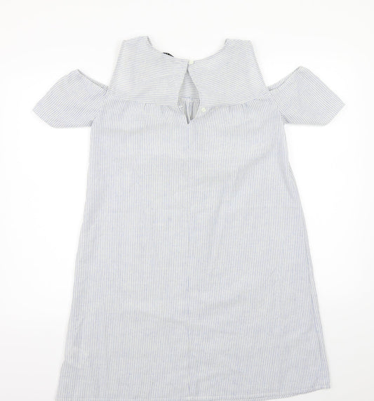 Bravesoul Womens Blue Striped A-Line Size S