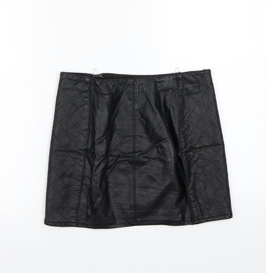 H&M Womens Black A-Line Skirt Size 12