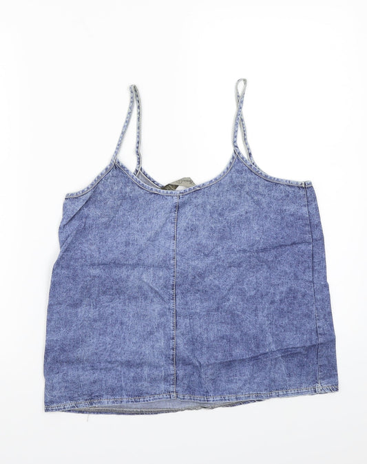 Denim & Co. Womens Blue Basic Tank Size 8