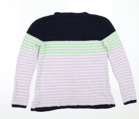Maine Womens Purple Striped Pullover Jumper Size 10