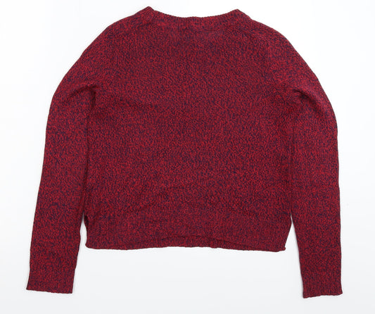Divided Womens Red Knit Pullover Jumper Size XS
