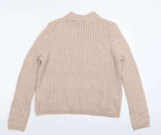 Divided Womens Beige Knit Pullover Jumper Size M