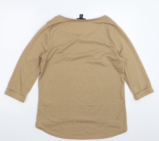 New Look Womens Beige Knit Pullover Jumper Size 12