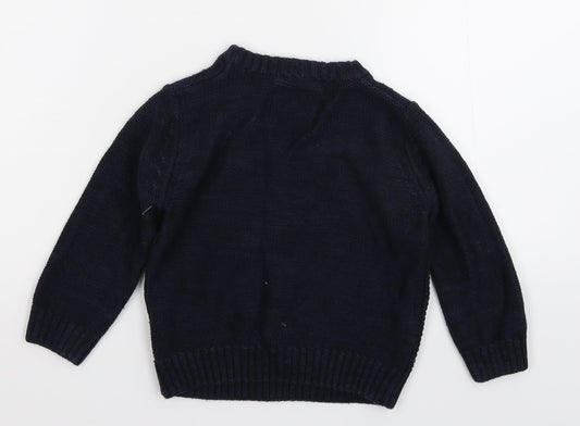 Prweorn Boys Blue Knit Pullover Jumper Size 3 Years