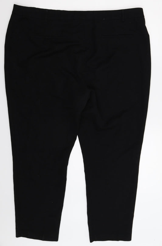 Preworn Womens Black Trousers Size 42 in L28 in