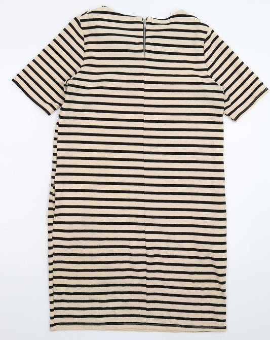 Dorothy Perkins Womens Beige Striped Bodycon Size 10