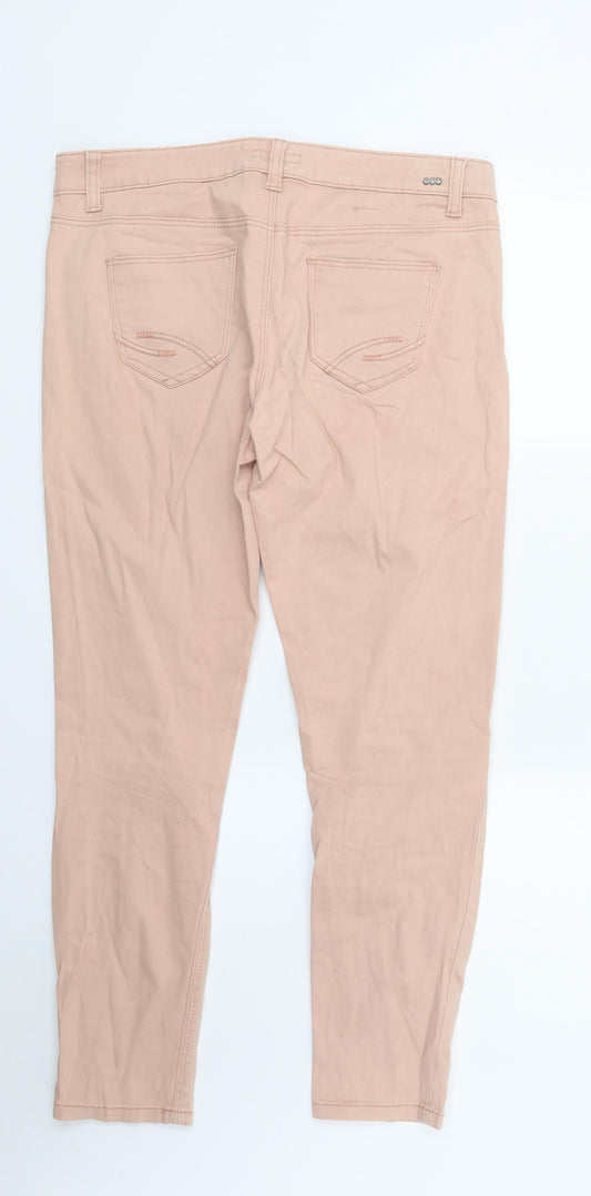 HOT Womens Pink Denim Skinny Jeans Size 12 L25 in