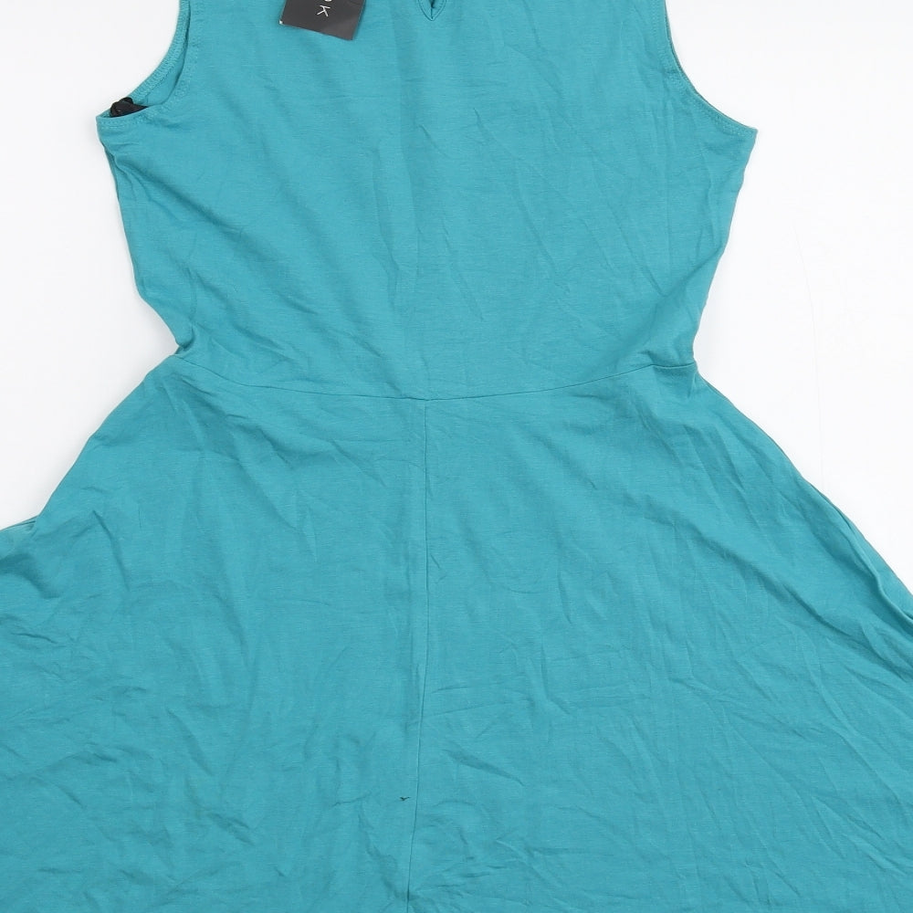 New Look Womens Blue Jersey Skater Dress Size 8