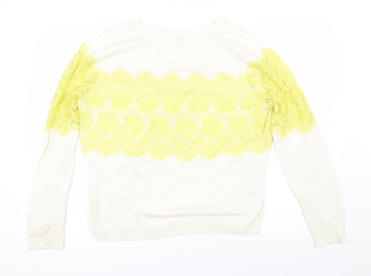 Very Womens Beige Floral Pullover Jumper Size 16