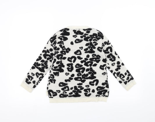 Matalan Boys White Pullover Jumper Size 5 Years