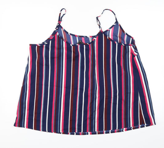 Capsule Womens Blue Striped Camisole Blouse Size 18