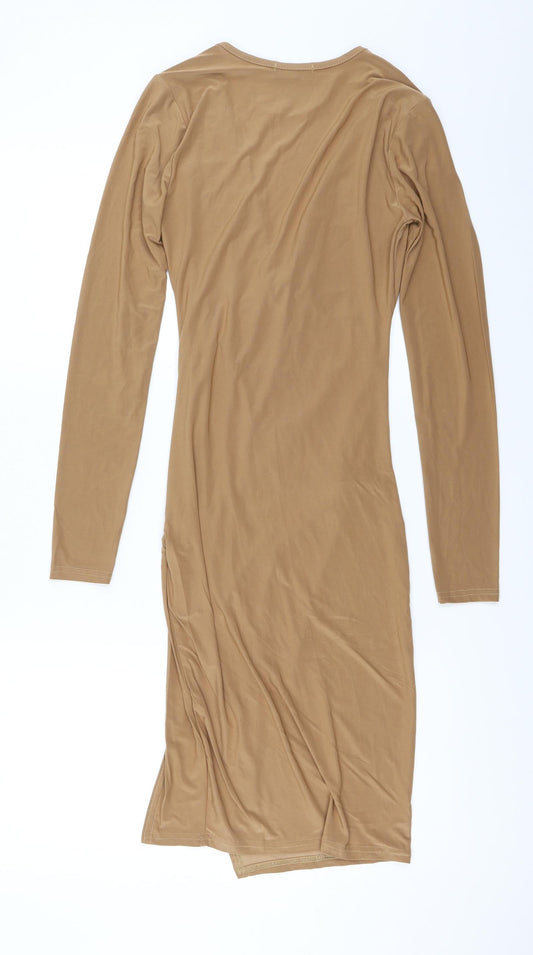 PRETTYLITTLETHING Womens Brown A-Line Size 8