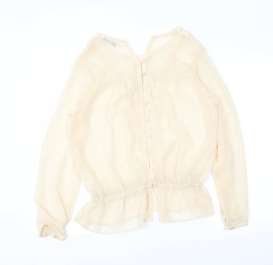 TFNC Womens Beige Basic Blouse Size S