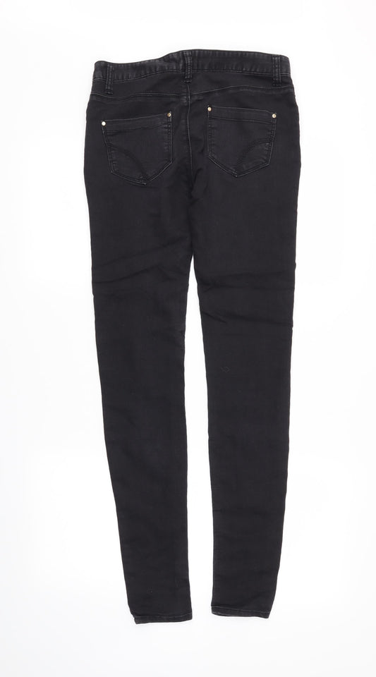 DENIMCO Womens Black Denim Skinny Jeans Size 6 L29 in