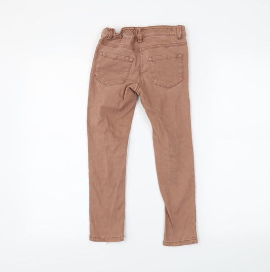 NEXT Girls Brown Denim Skinny Jeans Size 7 Years