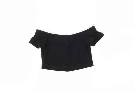 SheIn Girls Black Cropped Blouse Size 8 Years