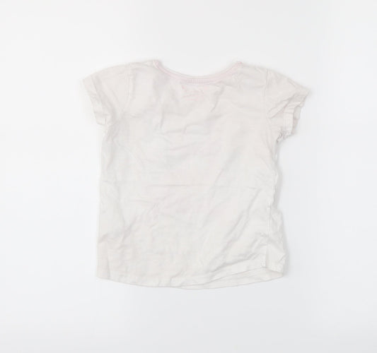 Primark Girls White Basic T-Shirt Size 5-6 Years